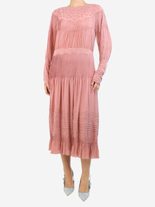 Ulla Johnson Pink Francine georgette midi dress - size UK 12