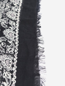 Saint Laurent Black paisley scarf
