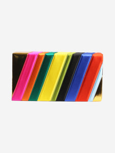 Pellegrino Multicolour striped box clutch