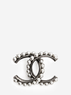 Gunmetal pearl CC brooch Brooches Chanel 