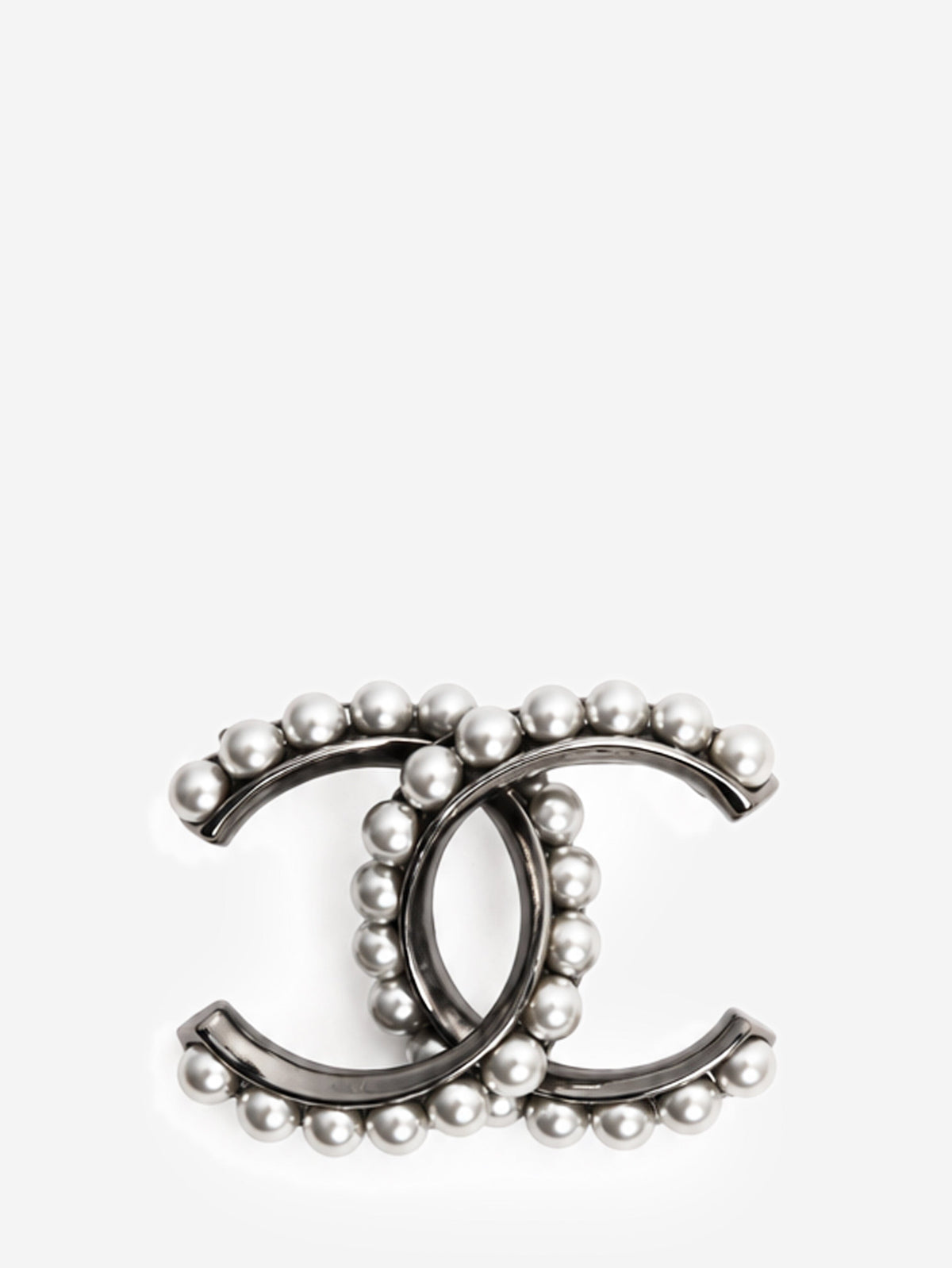 Gunmetal pearl CC brooch Brooches Chanel 