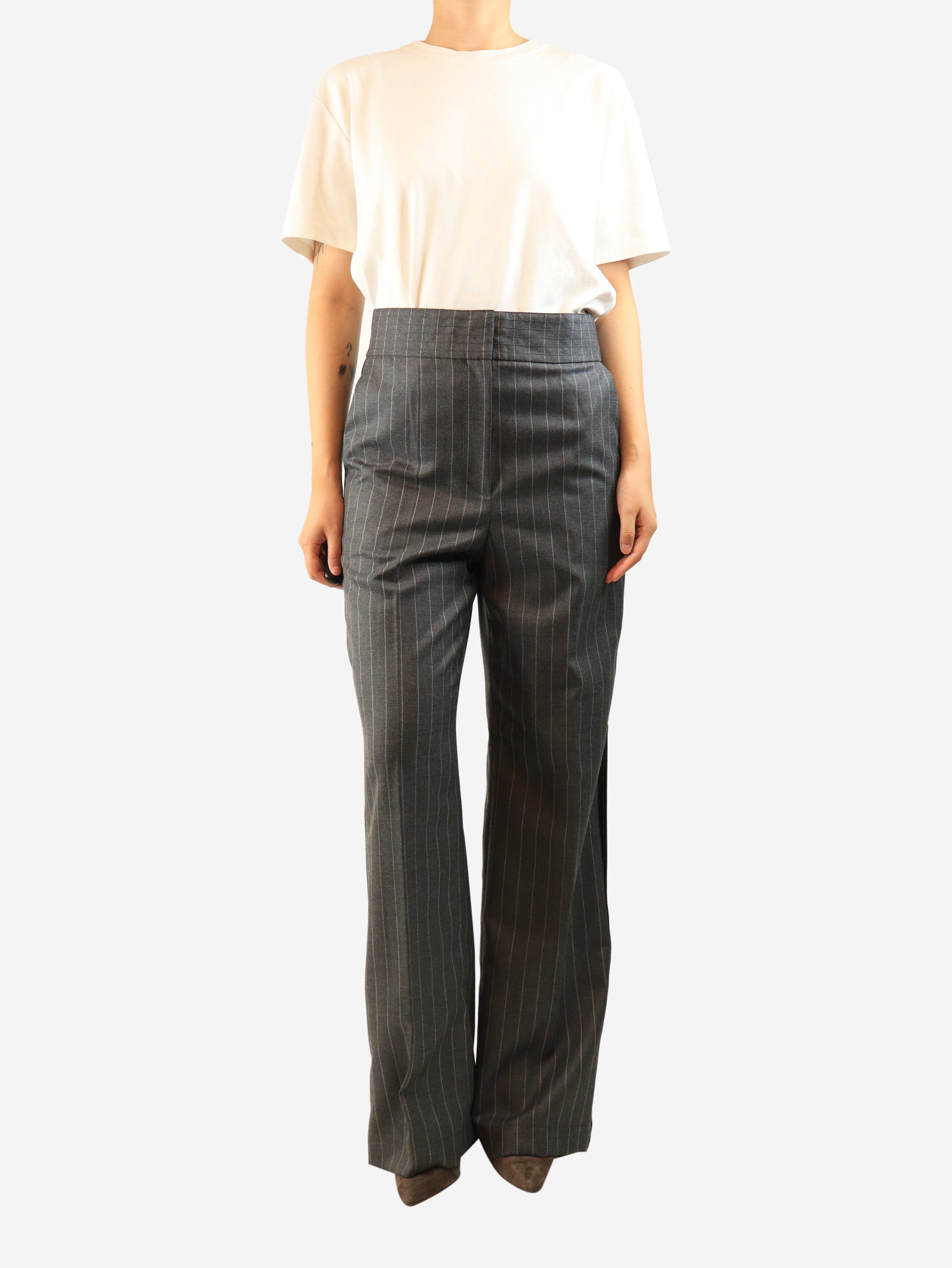 Grey pinstripe wool trousers - size UK 10 Trousers Loewe 