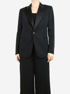 Ralph Lauren Black satin lapel blazer - size UK 8