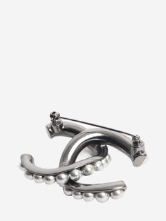 Gunmetal pearl CC brooch Brooches Chanel 