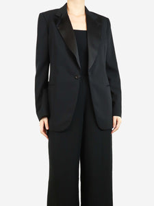 Ralph Lauren Black satin lapel blazer - size UK 8