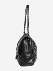 Chanel Black 2009 maxi Double-Stitch Single Flap bag