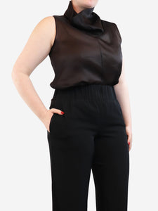 The Row Dark brown sheer sleeveless tunic top - size M