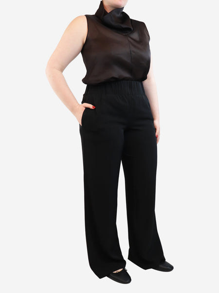Black Fluid wide-leg trousers - size L alternate image