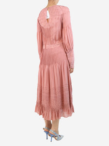 Ulla Johnson Pink Francine georgette midi dress - size UK 12