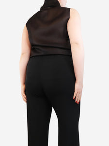 The Row Dark brown sheer sleeveless tunic top - size M