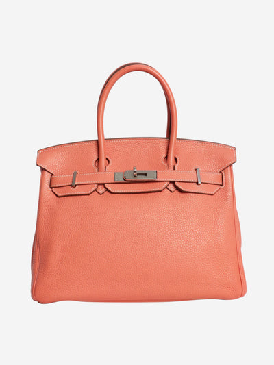 Pink Birkin 30 Clemence leather Top Handle Bags Hermes 