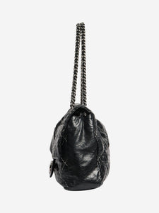 Chanel Black 2009 maxi Double-Stitch Single Flap bag