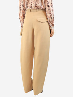 Beige pleated wool trousers - size S Trousers Wardrobe NYC 