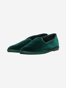 Larusmiani Green velvet slip-on shoes - size EU 37