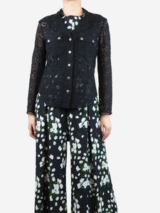 Chloe Black lace shirt - size UK 8