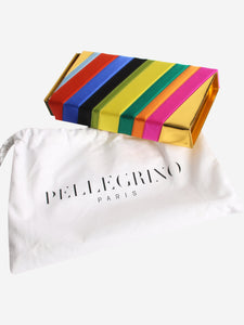 Pellegrino Multicolour striped box clutch