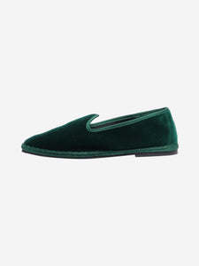 Larusmiani Green velvet slip-on shoes - size EU 37