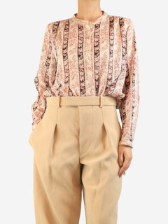 Multicolour Maria floral-striped blouse - size UK 14 Tops Isabel Marant Etoile 
