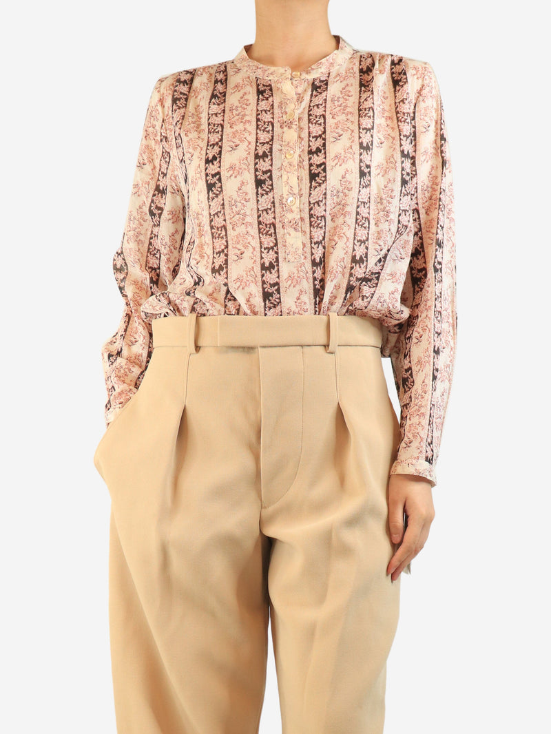 Multicolour Maria floral-striped blouse - size UK 14 Tops Isabel Marant Etoile 