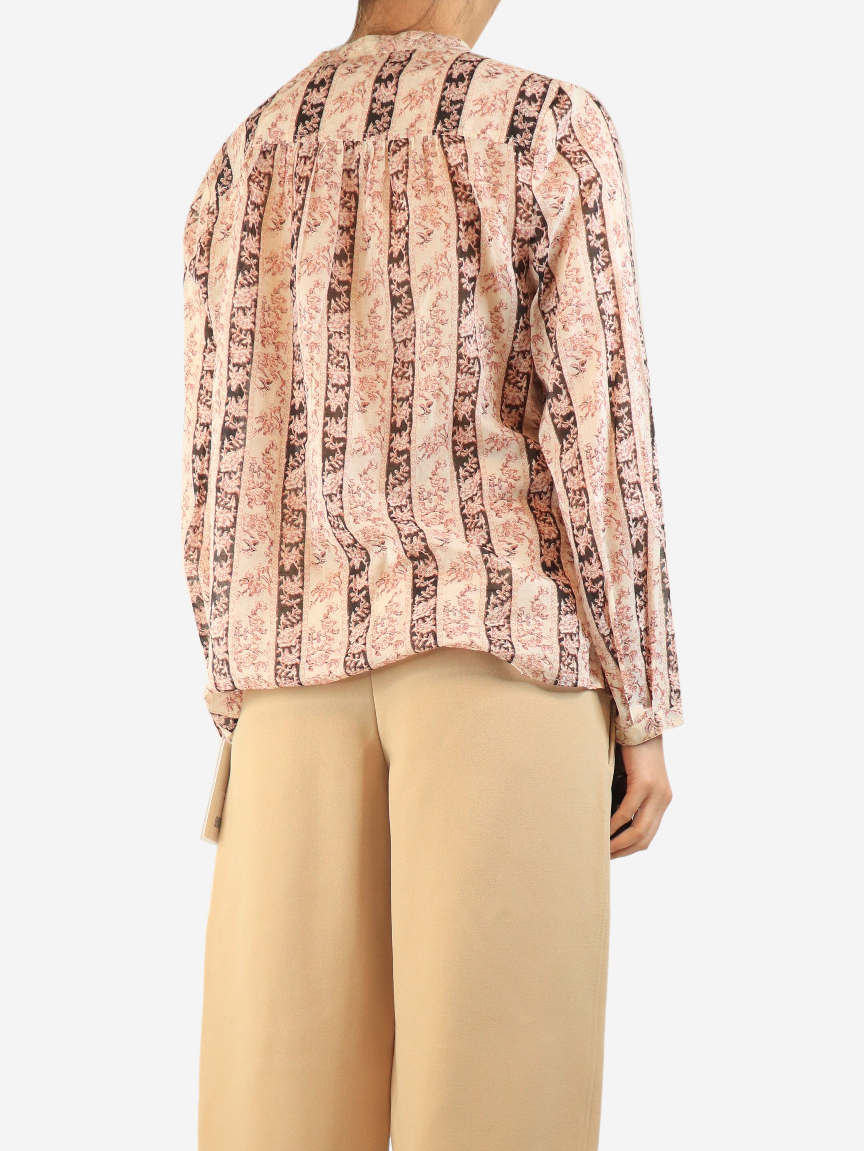 Multicolour Maria floral-striped blouse - size UK 14 Tops Isabel Marant Etoile 