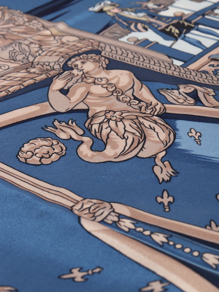 Blue printed silk scarf alternate image