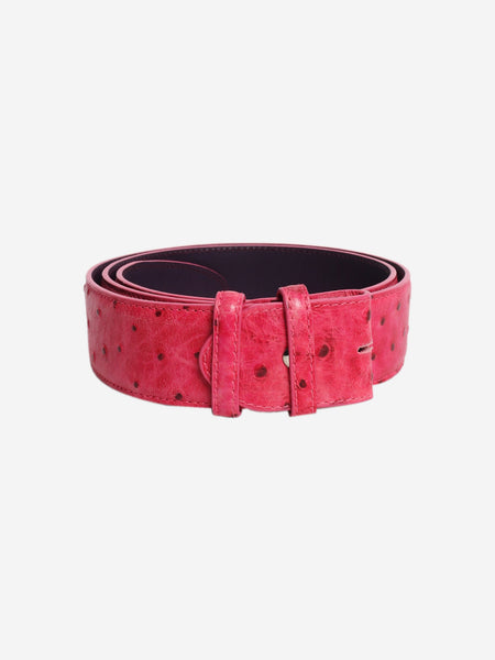 Pink mock ostrich belt strap product image