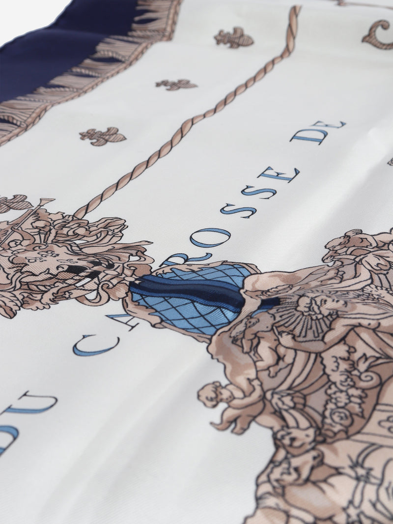 Blue printed silk scarf Scarves Hermes 