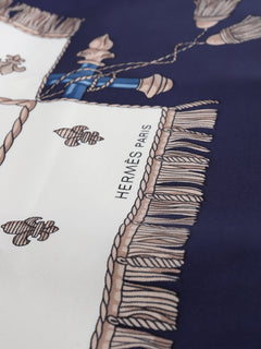 Blue printed silk scarf Scarves Hermes 