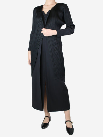 Black pleated long cardigan - Brand size 3 Tops Pleats Please 