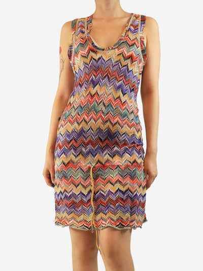 Multicolour zig-zag resort dress - size UK 14 Dresses Missoni Mare 