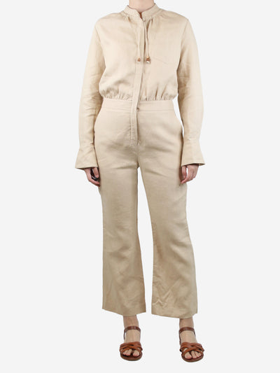 Neutral Bri linen jumpsuit - size UK 12 Jumpsuits Altuzarra 