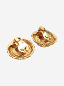 Chanel Gold pearl clip-on earrings