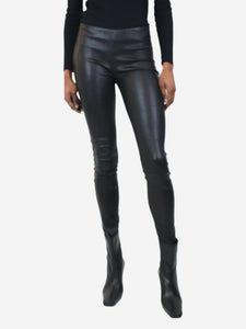 Jitrois Black skinny zipped cuffs leather trousers - size FR 34