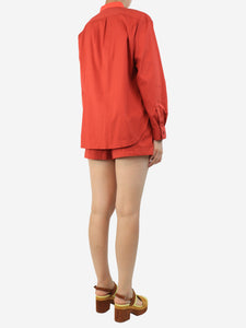 Sessei Red two-tone shirt and shorts set - size UK 10