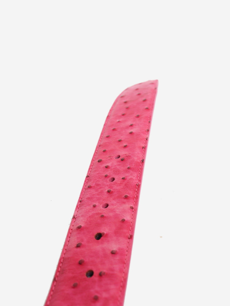 Pink mock ostrich belt strap Belts Elliot Rhodes 
