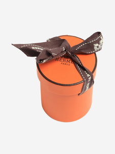 Hermes Brown Bouclerie Moderne silk twilly