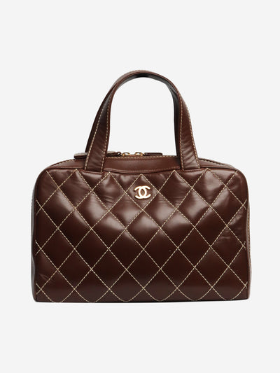 Brown vintage 2002 Wild Stitch lambskin bag Top Handle Bags Chanel 