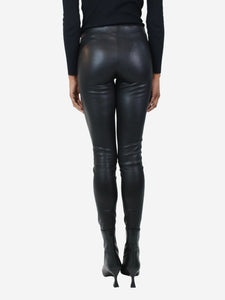 Jitrois Black skinny zipped cuffs leather trousers - size FR 34