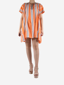 LemLem Orange striped cotton dress - size UK 10