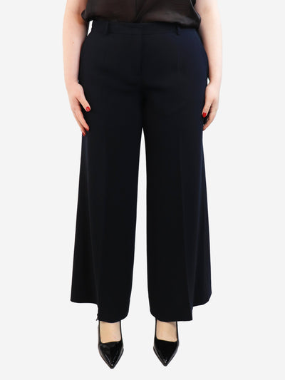 Navy straight-leg trousers - size UK 18 Trousers Alberto Biani 