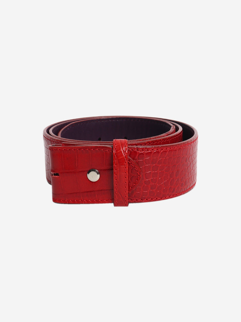 Red mock lizard belt strap Belts Elliot Rhodes 