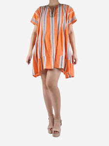 LemLem Orange striped cotton dress - size UK 10