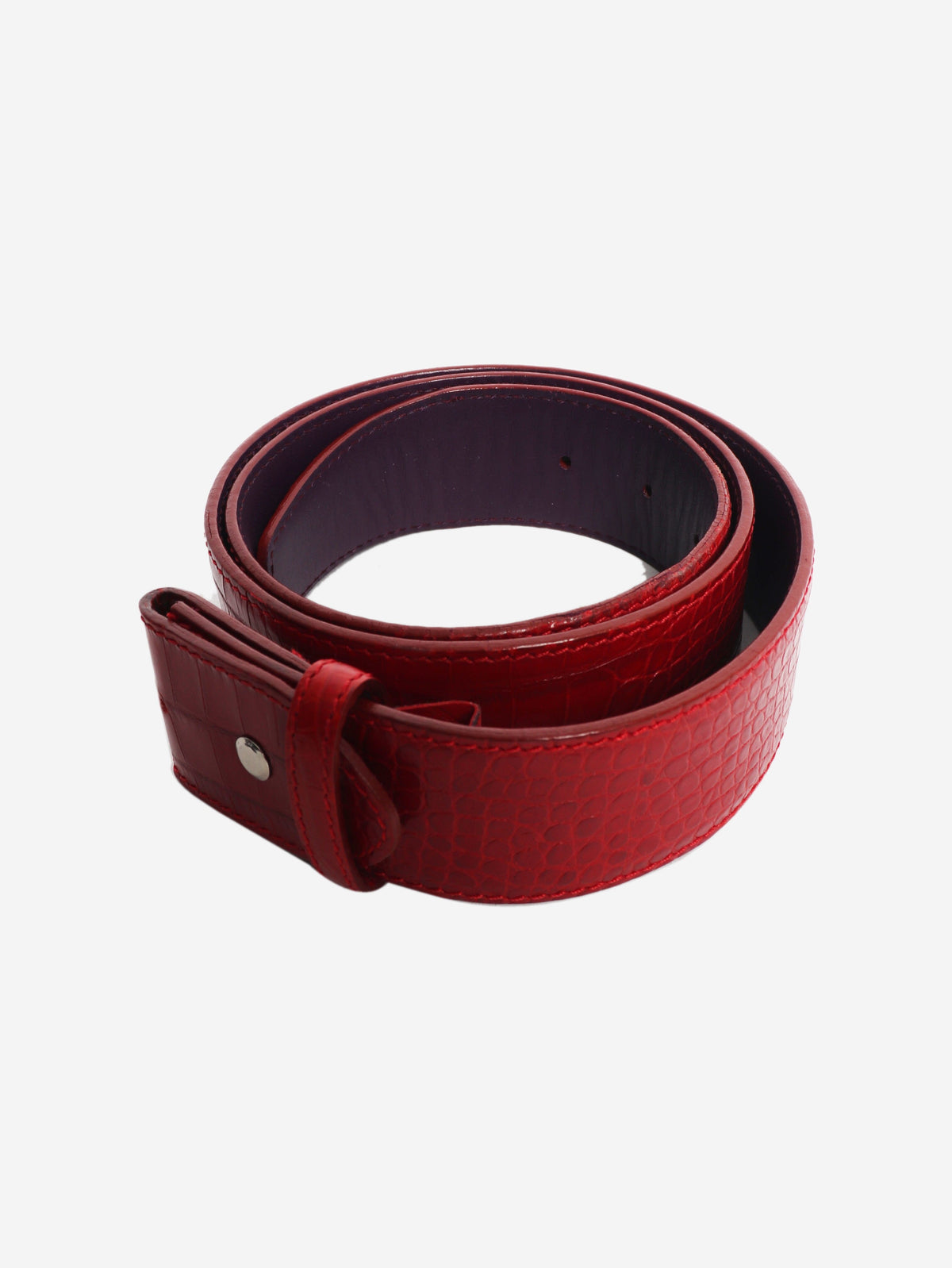 Red mock lizard belt strap Belts Elliot Rhodes 