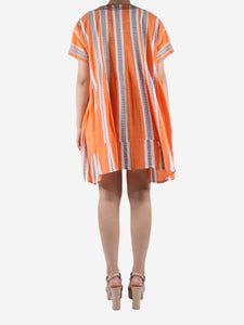 LemLem Orange striped cotton dress - size UK 10