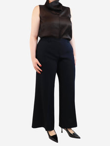 Alberto Biani Navy straight-leg trousers - size UK 18