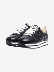 Hogan Black leather platform trainers - size EU 36.5