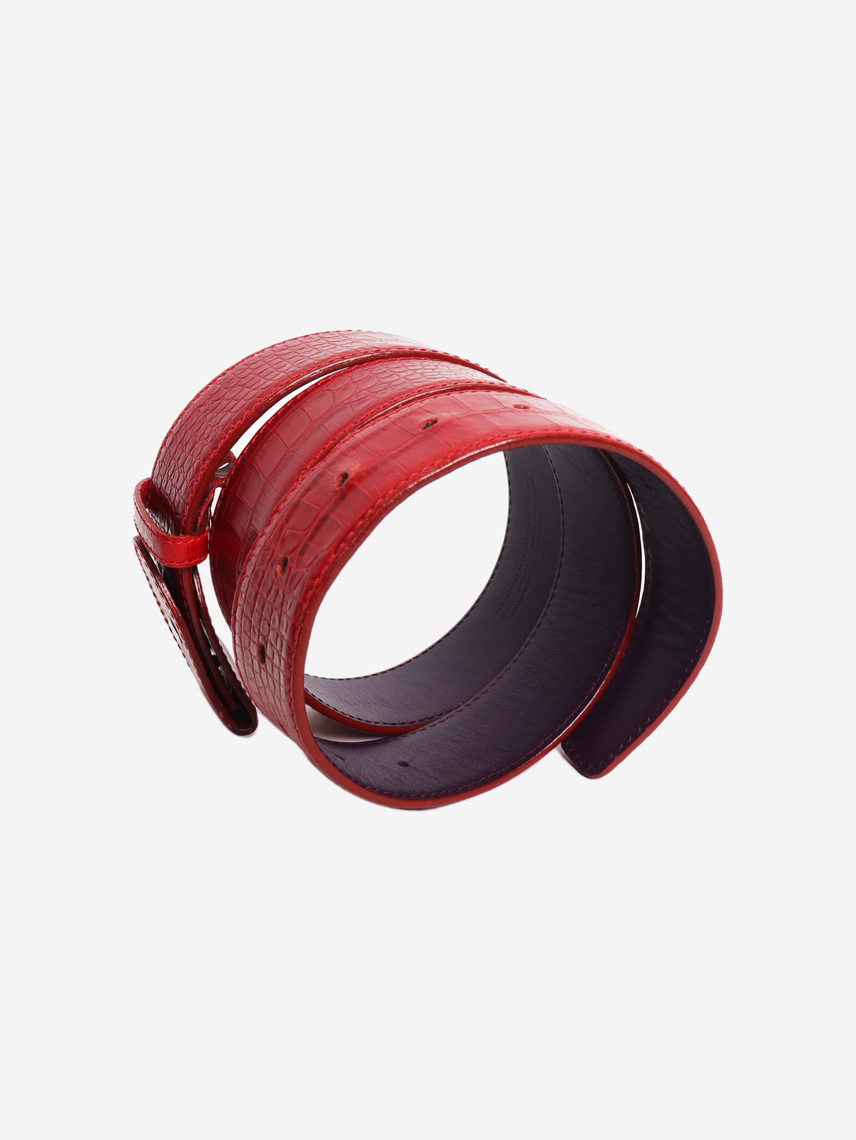 Red mock lizard belt strap Belts Elliot Rhodes 