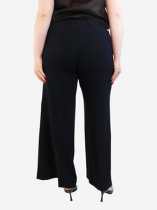 Alberto Biani Navy straight-leg trousers - size UK 18