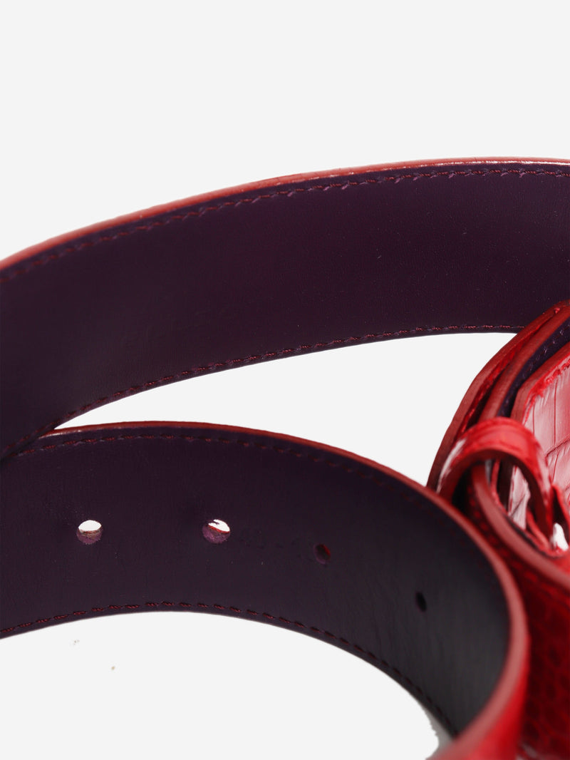 Red mock lizard belt strap Belts Elliot Rhodes 
