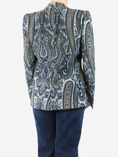 Blue corduroy paisley jacket - size UK 12 Coats & Jackets Maria De La Orden 